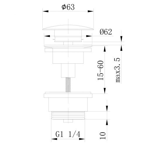 Донный клапан ABBER AF0011NG без перелива, клик-клак, никель фото 2