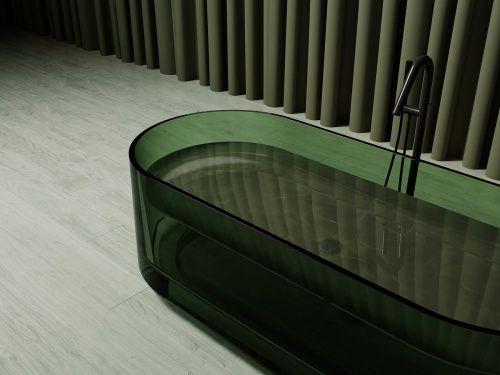 Прозрачная ванна ABBER Kristall AT9708Emerald зеленая фото 5