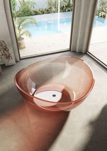 Прозрачная ванна ABBER Kristall AT9705Koralle розовая фото 3