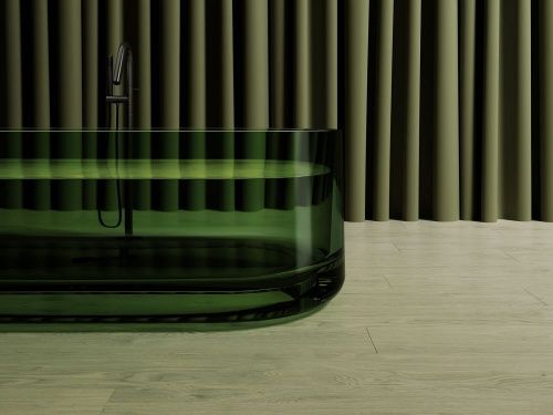 Прозрачная ванна ABBER Kristall AT9708Emerald зеленая фото 6