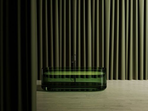 Прозрачная ванна ABBER Kristall AT9708Emerald зеленая фото 2