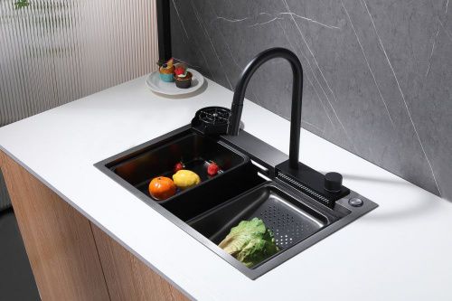 Кухонная мойка ABBER Wasser Kreis AF2194B черная матовая фото 2