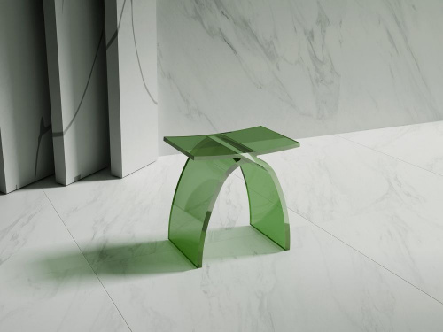 Стульчик для ванной прозрачный ABBER Kristall AT1739Emerald зеленый фото 2