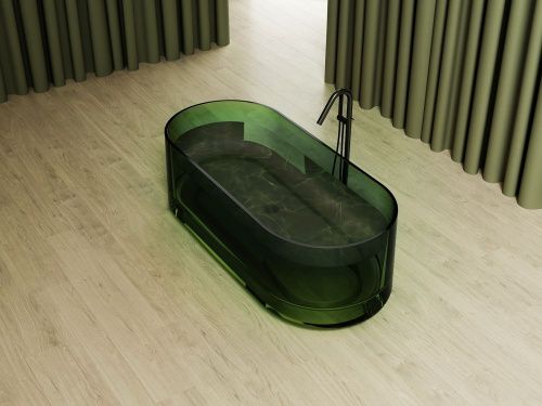Прозрачная ванна ABBER Kristall AT9708Emerald зеленая фото 3
