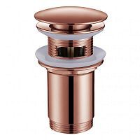 Донный клапан ABBER AF0010MRG с переливом, клик-клак, розовое золото матовое