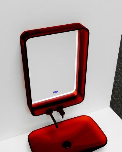 Зеркало для ванной ABBER Kristall AT6701Rubin с подсветкой фото 3