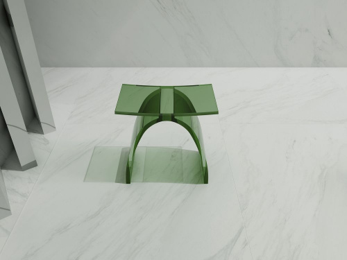 Стульчик для ванной прозрачный ABBER Kristall AT1739Emerald зеленый фото 3
