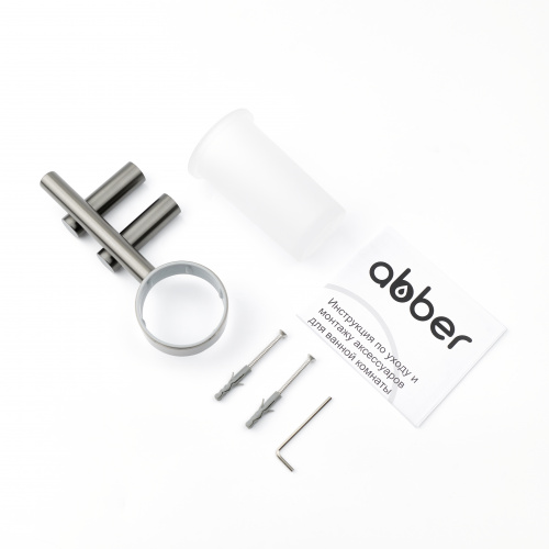 Стакан для зубных щеток с держателем ABBER Osten 316 AA1860BGG брашированная оружейная сталь фото 9