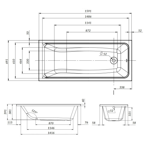 Каркас для ванны AM.PM Gem W90A-160-070W-R фото 3