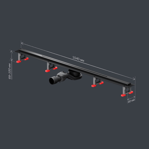 Трап для душа линейный, универсальный затвор Slim line, 100 см AM.PM MasterFlow W01SC-S11-100-05BM фото 9