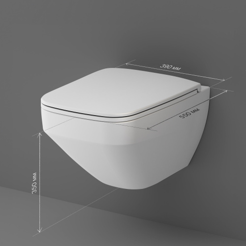 Унитаз подвесной FlashClean с сиденьем микролифт, матовый AM.PM Inspire V2.0 C50A1700MWSC фото 11