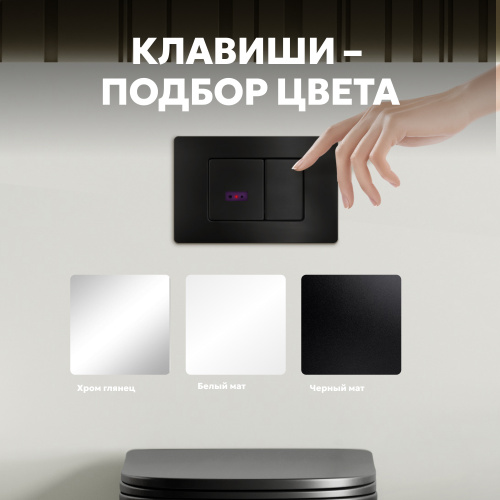 Кнопка смыва сенсорная для инсталляции ABBER  черная матовая фото 10
