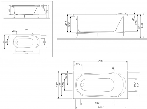 Панель фронтальная для ванны AM.PM Joy W85A-150-070W-P фото 3