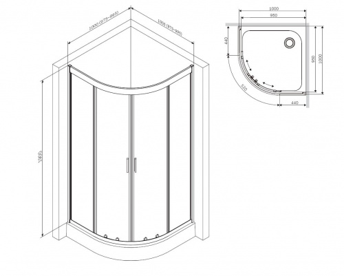 Стекла для душевого ограждения AM.PM Gem W90G-401-100WT фото 3