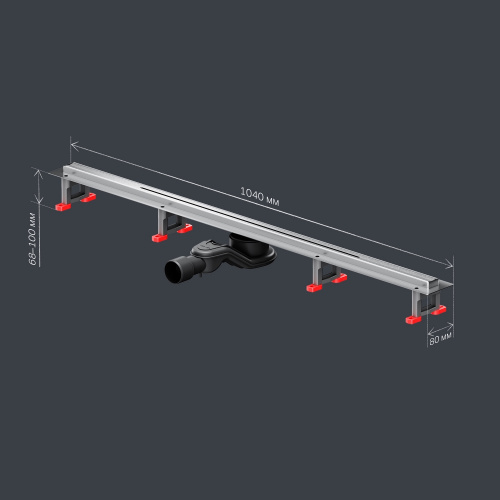 Трап для душа линейный, универсальный затвор Slim line, 100 см AM.PM MasterFlow W01SC-S11-100-05SB фото 3