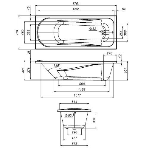 Каркас для ванны AM.PM Sense W76A-170-070W-R фото 4