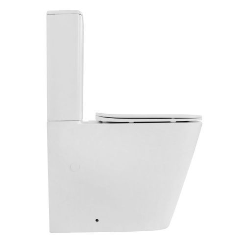 Унитаз ABBER Rechteck AC1210TMW компакт белый матовый, безободковый, смыв торнадо фото 4