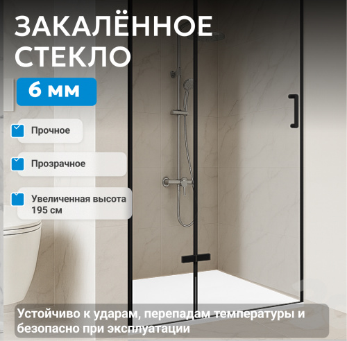Душевая дверь 100х195 ABBER Zart AG08100B фото 5