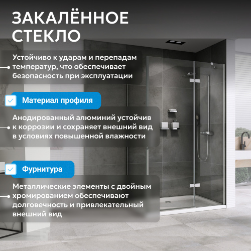 Душевой уголок 100х90 ABBER Zart AG08100-S91 фото 13