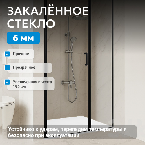 Душевая дверь 100х195 ABBER Sonnenstrand AG04100BS фото 4