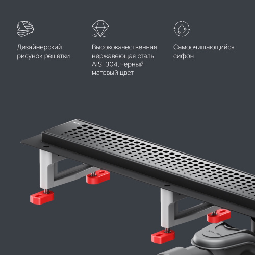 Трап для душа линейный, универсальный затвор Cut Gradient, 80 см AM.PM MasterFlow W01SC-P11-080-01BM фото 2