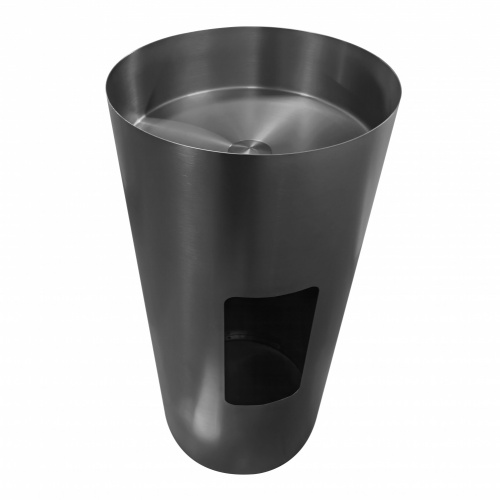 Раковина отдельностоящая 40х40см круглая  оружейная сталь  ABBER Wasser Kreis AF2414GM фото 4