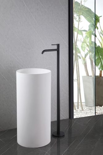Напольный смеситель для раковины, черный матовый ABBER Wasser Kreis AF8140B фото 11