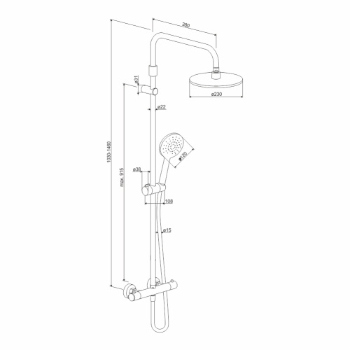 Душевая система с термостатом Damixa Option DX218091300 фото 8