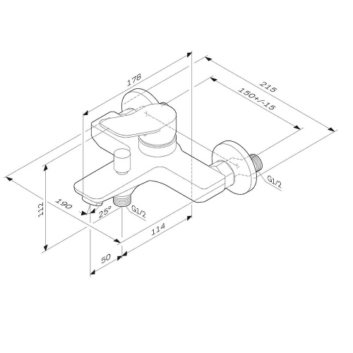 Смеситель для ванны и душа AM.PM X-Joy F85A10000 фото 2