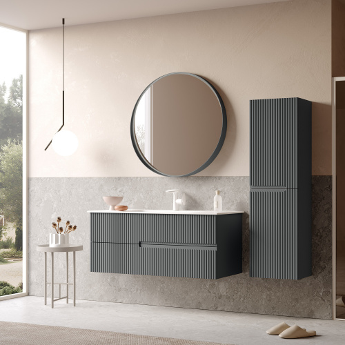 Тумба с раковиной ORKA Moonlight 120 подвесная, антрацит матовый фото 3