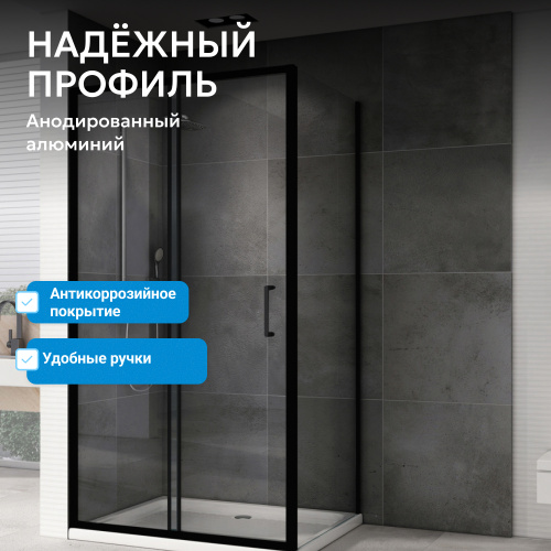 Душевой уголок 120х50 ABBER Schwarzer Diamant AG30120B5-S50B5 фото 6