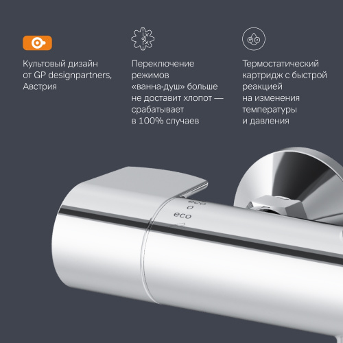 Смеситель для ванны и душа с термостатом AM.PM X-Joy F85A50900 фото 7
