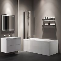 Душевая шторка на ванну 80х140 см, поворотная AM.PM Gem W90BS-D080-140BT