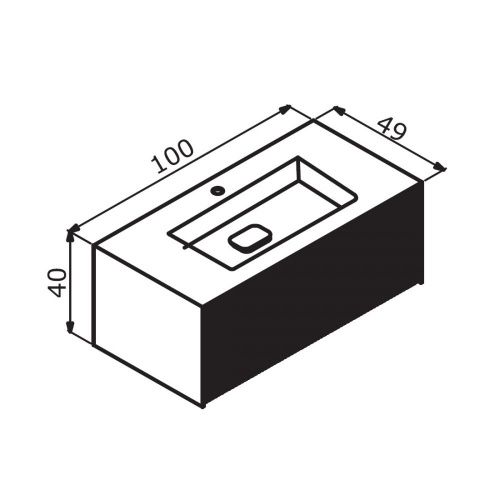 Тумба с раковиной ORKA Cube 100 подвесная, бежевый матовый фото 4
