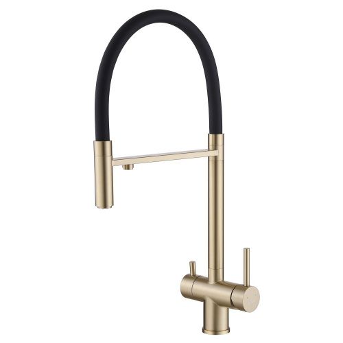 Смеситель для кухонной мойки, золото матовое ABBER Wasser Kreis AF81141G