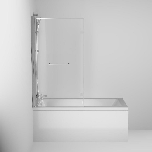 Душевая шторка на борт ванны 150х80 см, с полотенцедержателем Damixa Skyline DX35WBS-D7W1-150MT фото 4