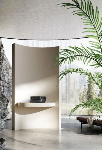 Раковина накладная прозрачная 40х40см круглая  черная  ABBER Kristall AT2804Onyx фото 3