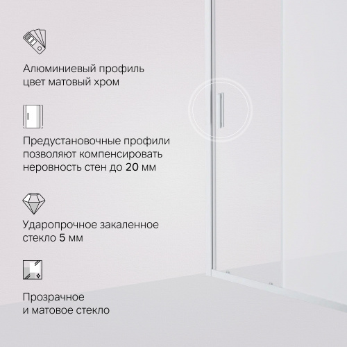 Дверь душевая в нишу AM.PM Gem W90G-110-1-195MM фото 6