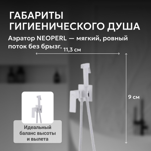Встраиваемый смеситель с гигиеническим душем, белый матовый ABBER Daheim AF8226W фото 12