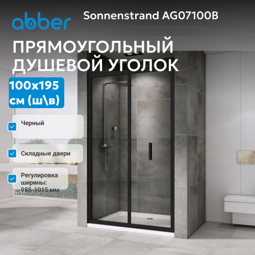 Душевая дверь 100х195 ABBER Sonnenstrand AG07100B фото 3