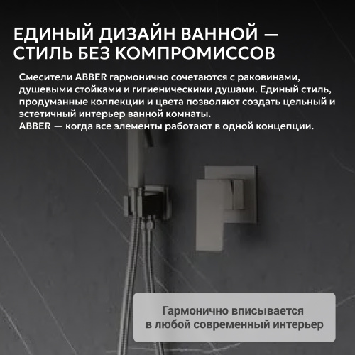 Встраиваемый смеситель с гигиеническим душем, сатин ABBER Daheim AF8225SP фото 10
