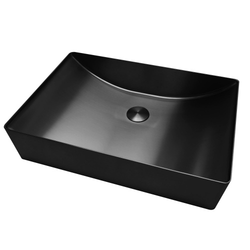 Раковина накладная 49,6х34,6см прямоугольная  черная матовая  ABBER Wasser Kreis AF2403MB