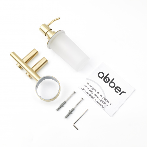 Диспенсер с держателем ABBER Osten 316 AA1859BG брашированное золото фото 2