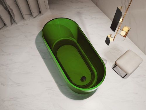 Прозрачная ванна ABBER Kristall AT9706Emerald зеленая фото 4