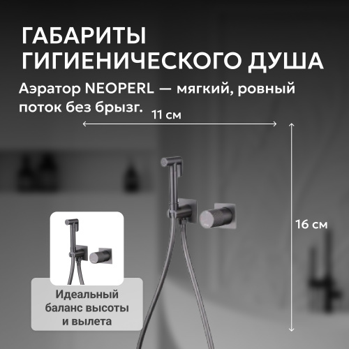 Встраиваемый смеситель с гигиеническим душем, никель ABBER Rund AF8725NG фото 7