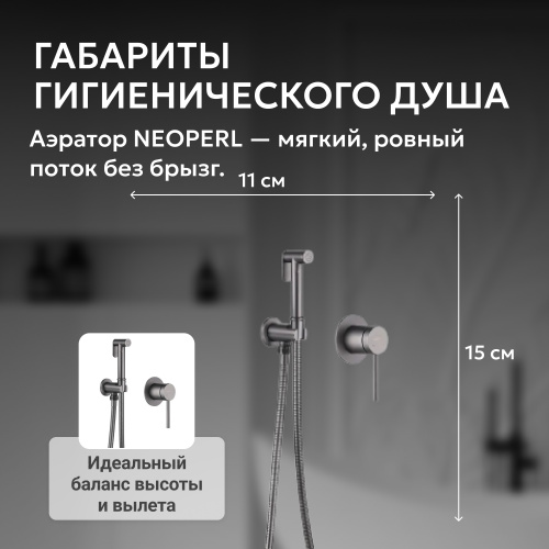 Встраиваемый смеситель с гигиеническим душем, никель ABBER Emotion AF8825NG фото 9