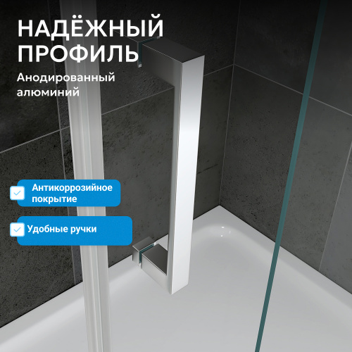 Душевой уголок 120х50 ABBER Schwarzer Diamant AG301205-S505 фото 16