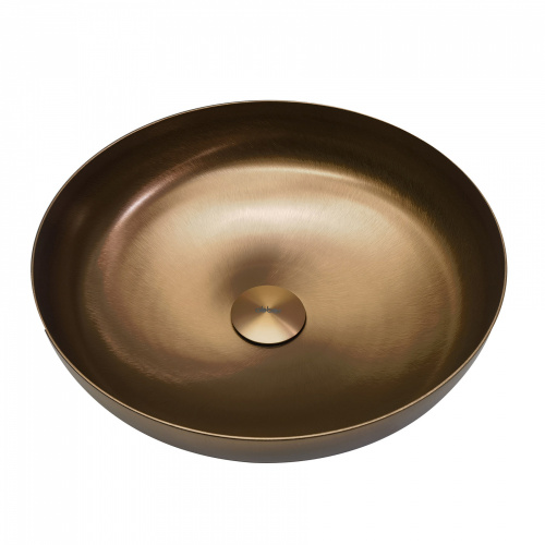 Раковина накладная 35,9х35,9см круглая  розовое золото матовое  ABBER Wasser Kreis AF2412MRG