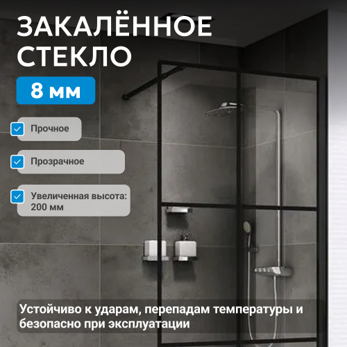 Душевая перегородка 120x200  ABBER Immer Offen AG62120B8 фото 4
