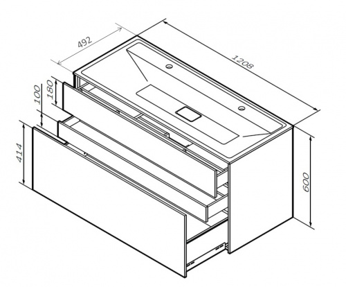 Тумба под раковину подвесная AM.PM Inspire V2.0 M50AFHX1203WM фото 3